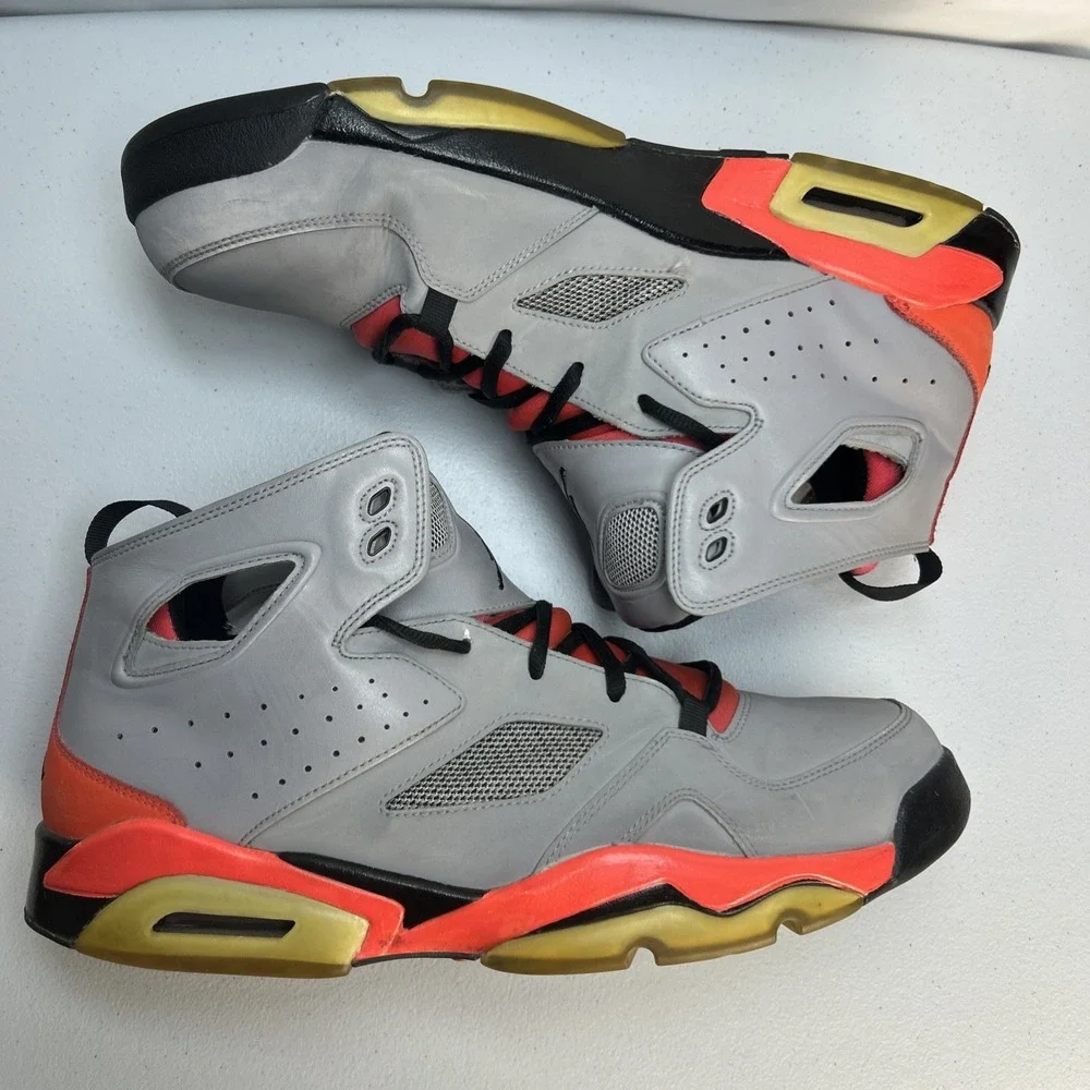 Nike Jordan Flight Club 91 Metallic Silver Crimson 555475-026 Mens Size 13